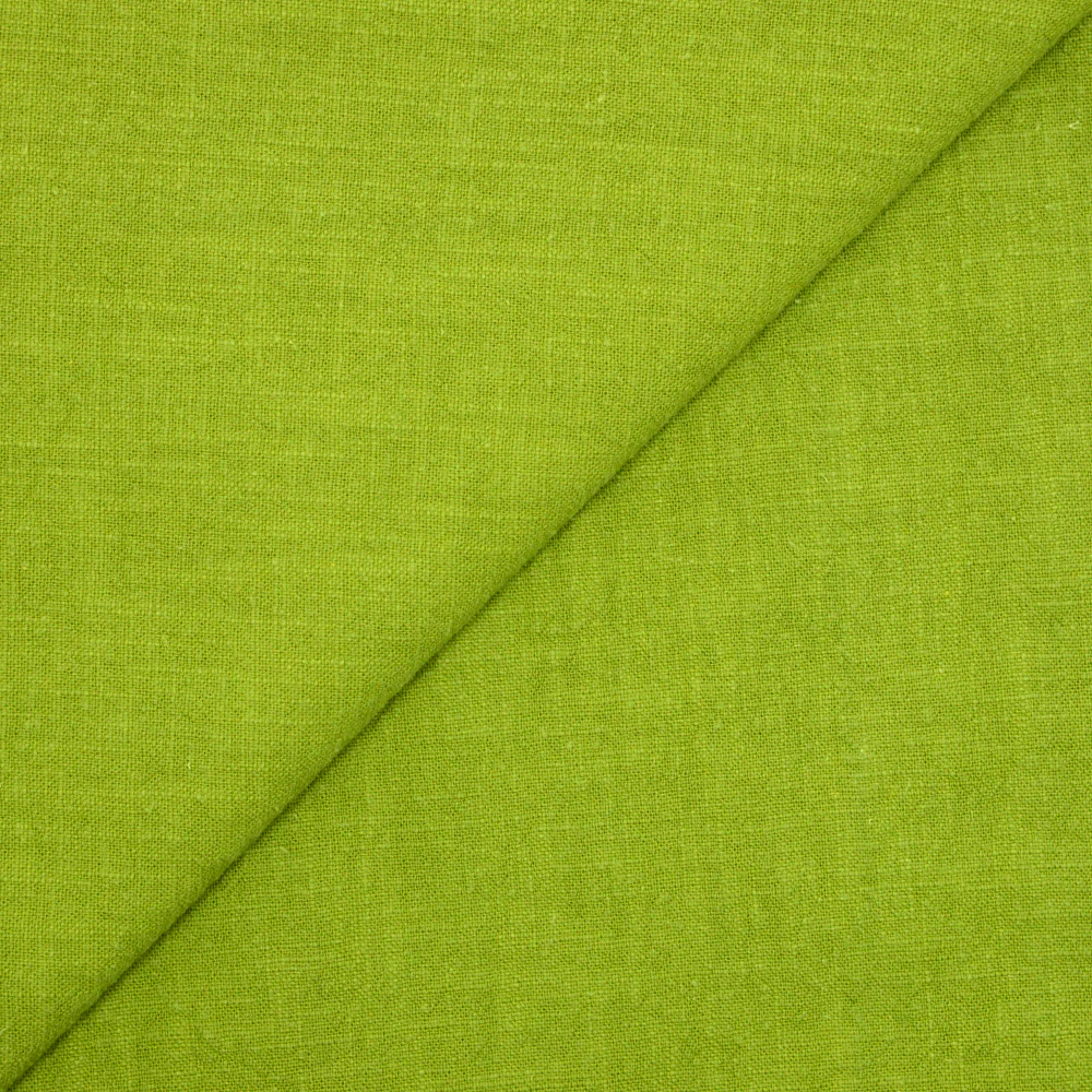 100% Lin lavé vert pomme