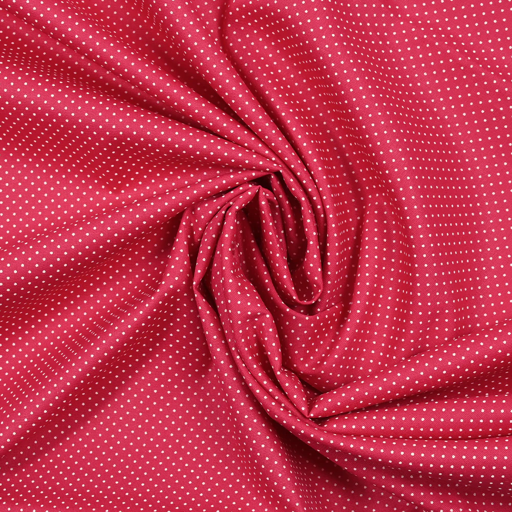 Coton imprimé pois 1mm fond fuchsia - Image 2