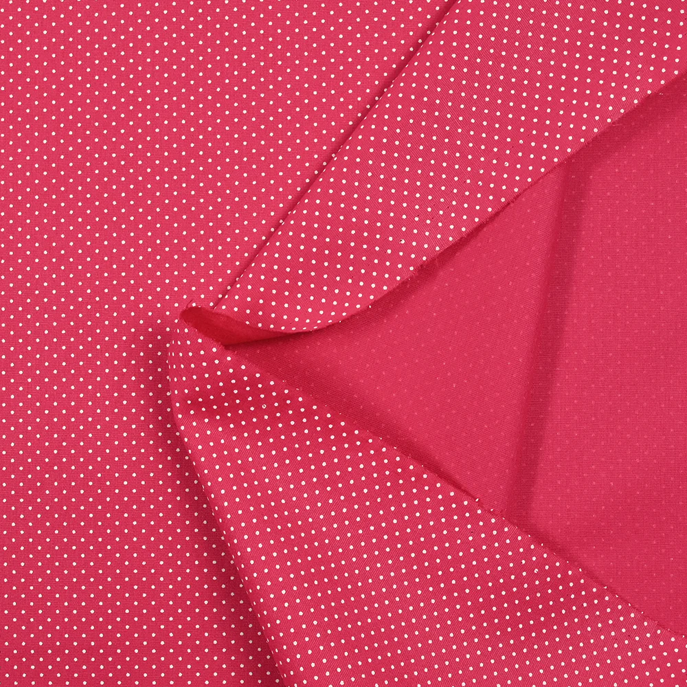 Coton imprimé pois 1mm fond fuchsia - Image 5