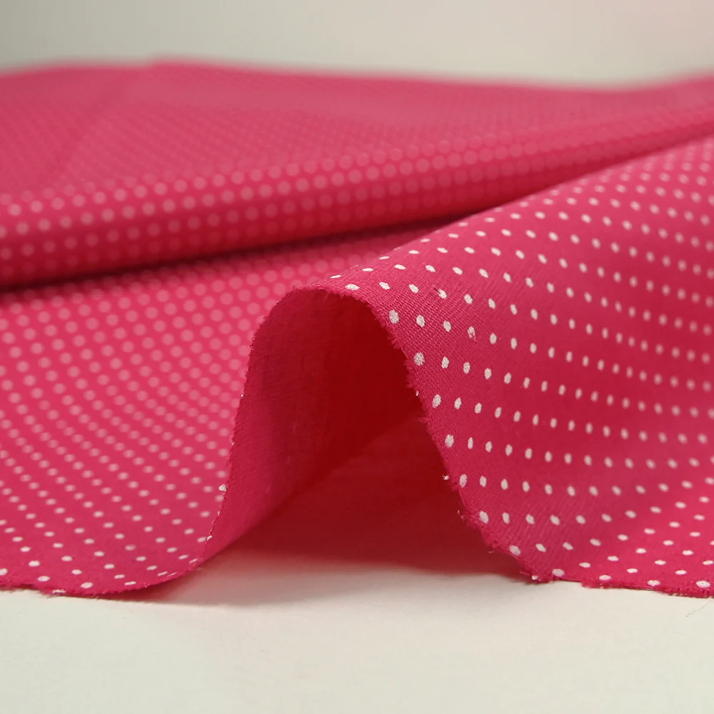 Coton imprimé pois 1mm fond fuchsia - Image 6