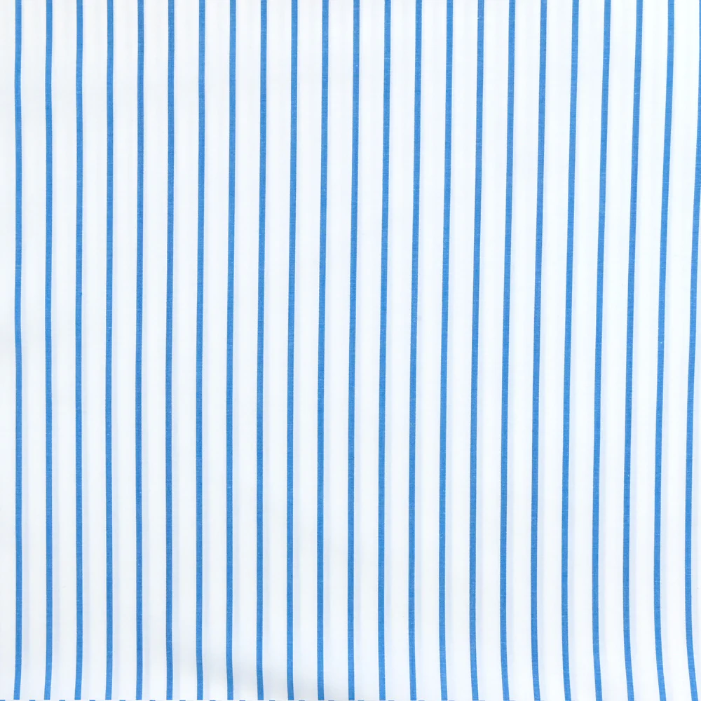Coton rayé 1 cm bleu et blanc