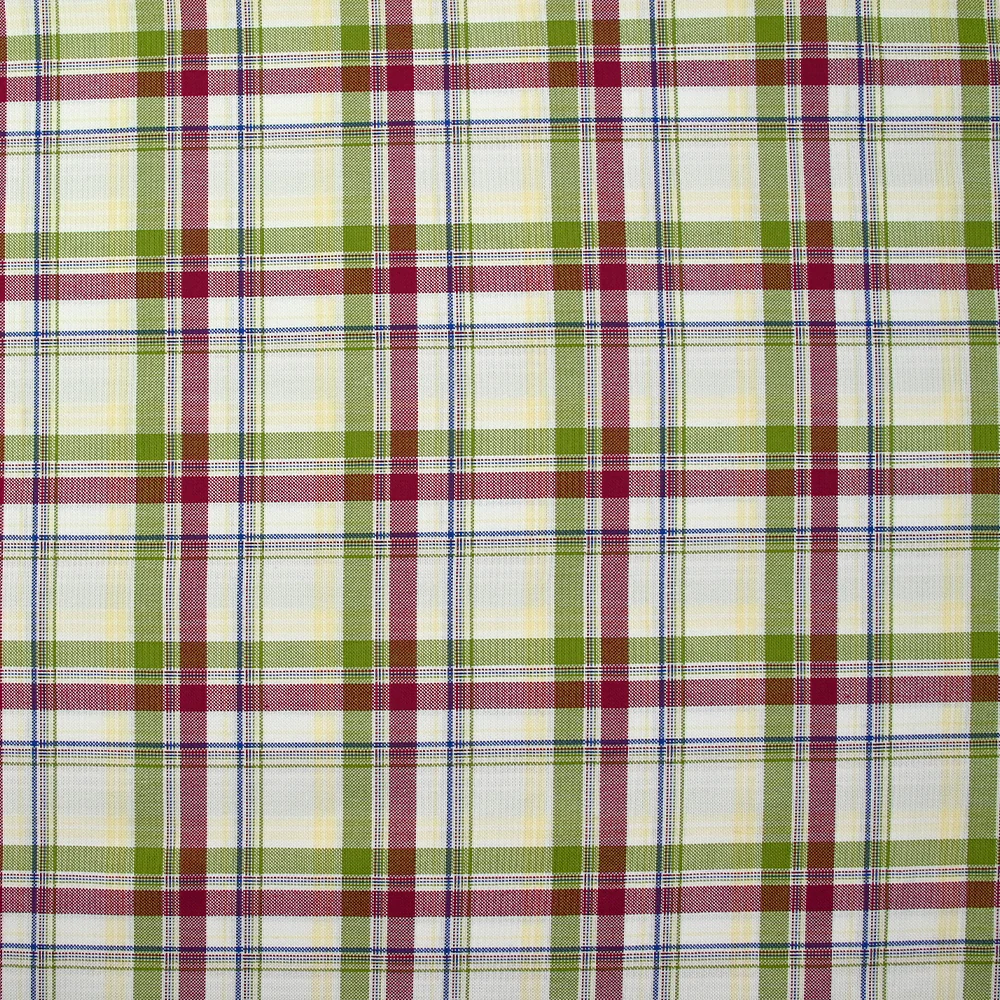 Coton tissé-teint Rowan magenta et vert pomme fond blanc - Image 4