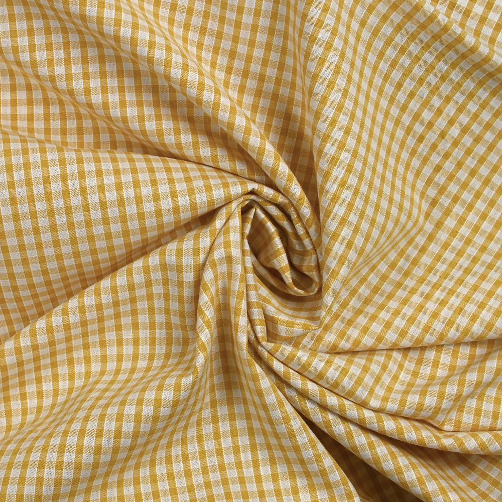 Coton Vichy 3mm moutarde - Image 2