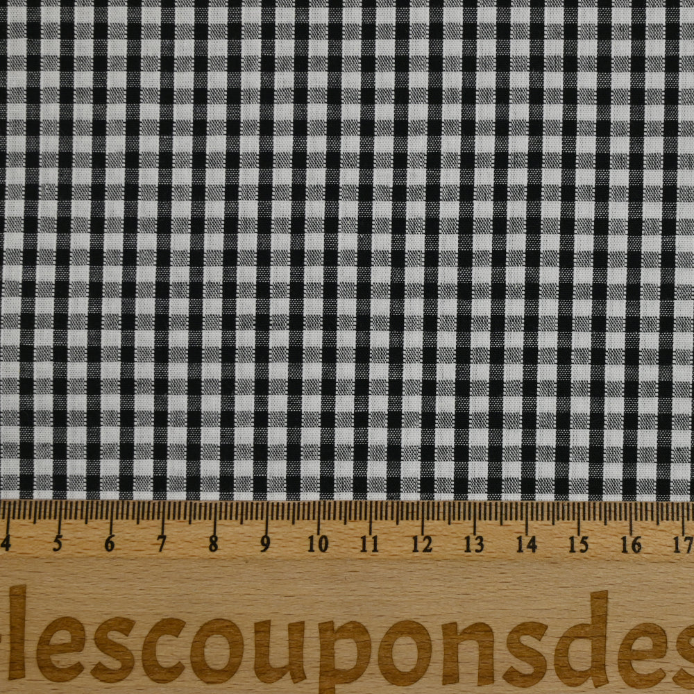 Coton Vichy 3mm noir - Image 5