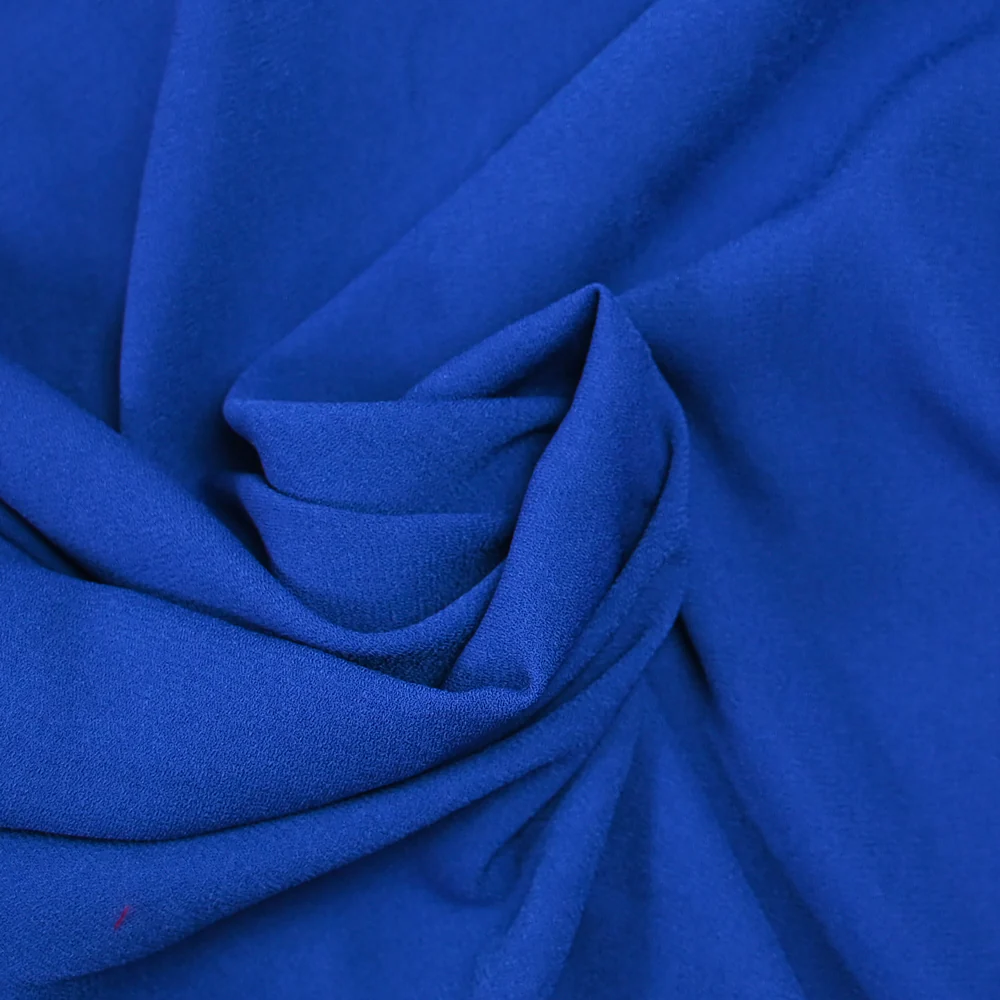 Crêpe de polyester bleu - Image 2