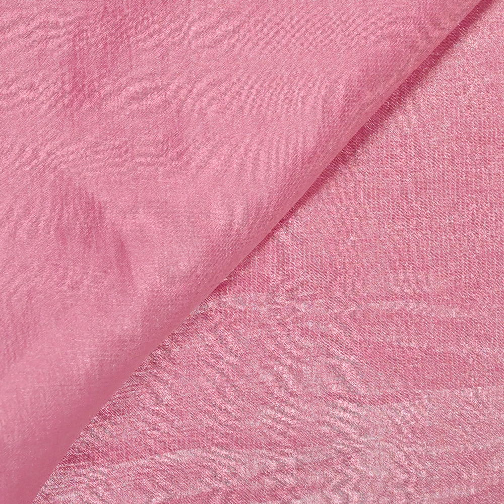 Crêpe irisé polyester rose