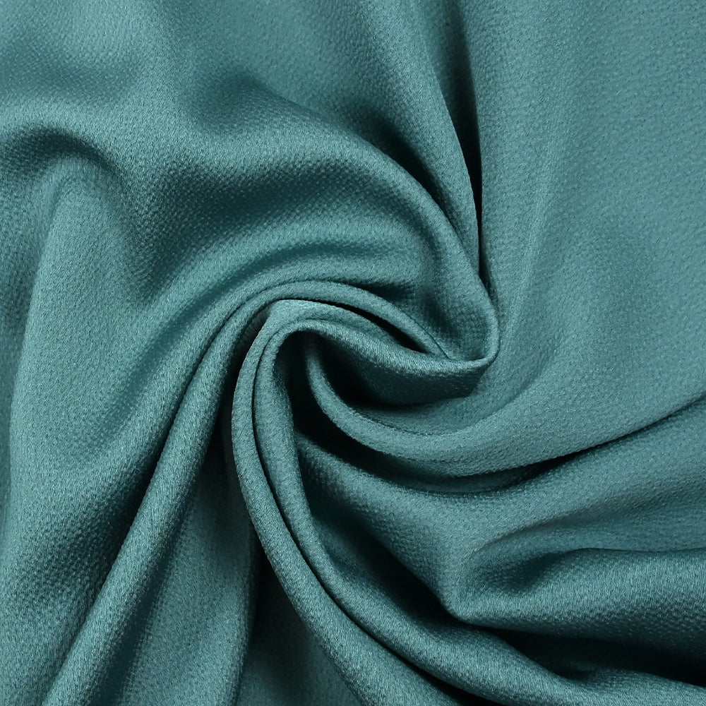 Crêpe satin polyester Bubble bleu canard - Image 2
