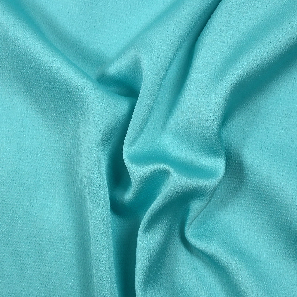 Crêpe satin polyester Bubble bleu turquoise - Image 3