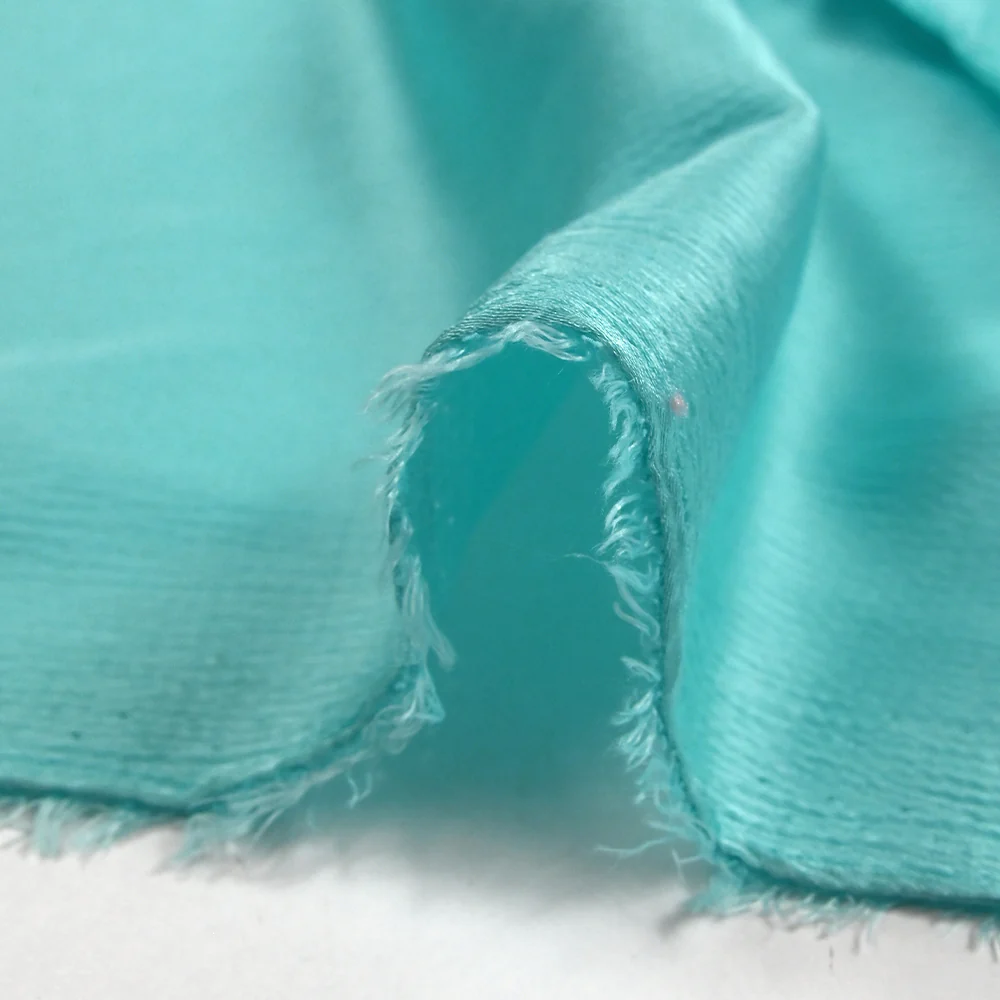 Crêpe satin polyester Bubble bleu turquoise - Image 5