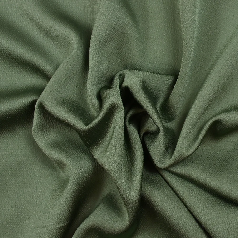 Crêpe satin polyester Bubble kaki - Image 3