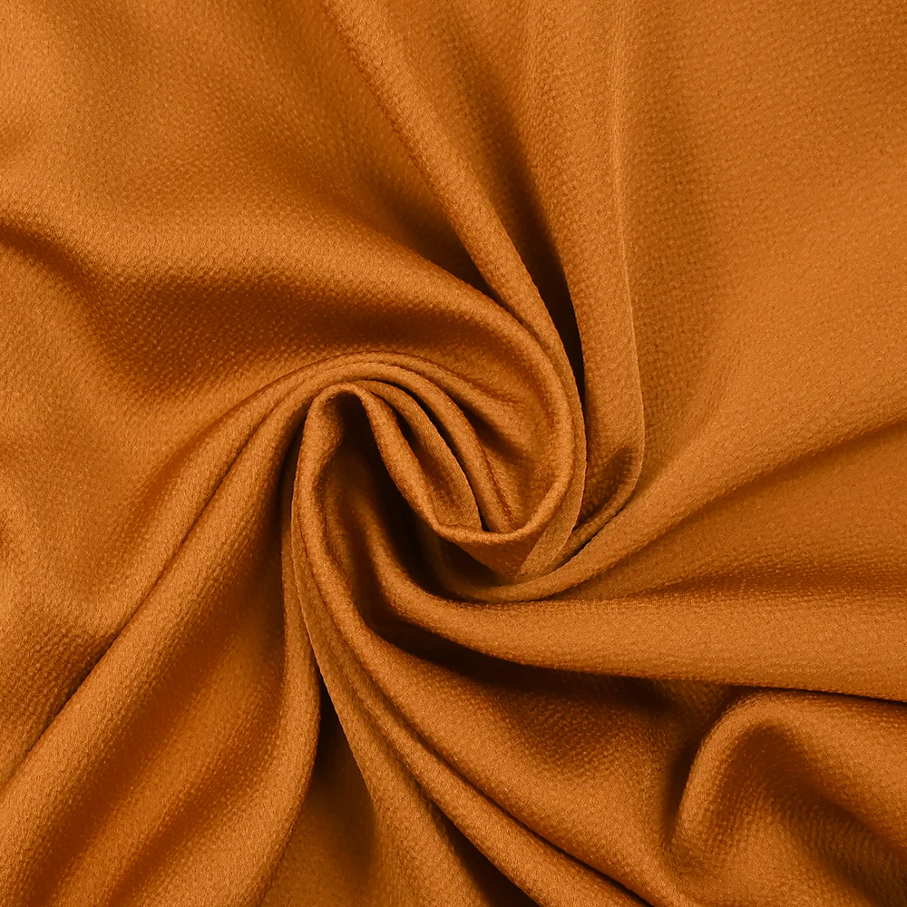 Crêpe satin polyester Bubble orange brûlé - Image 2