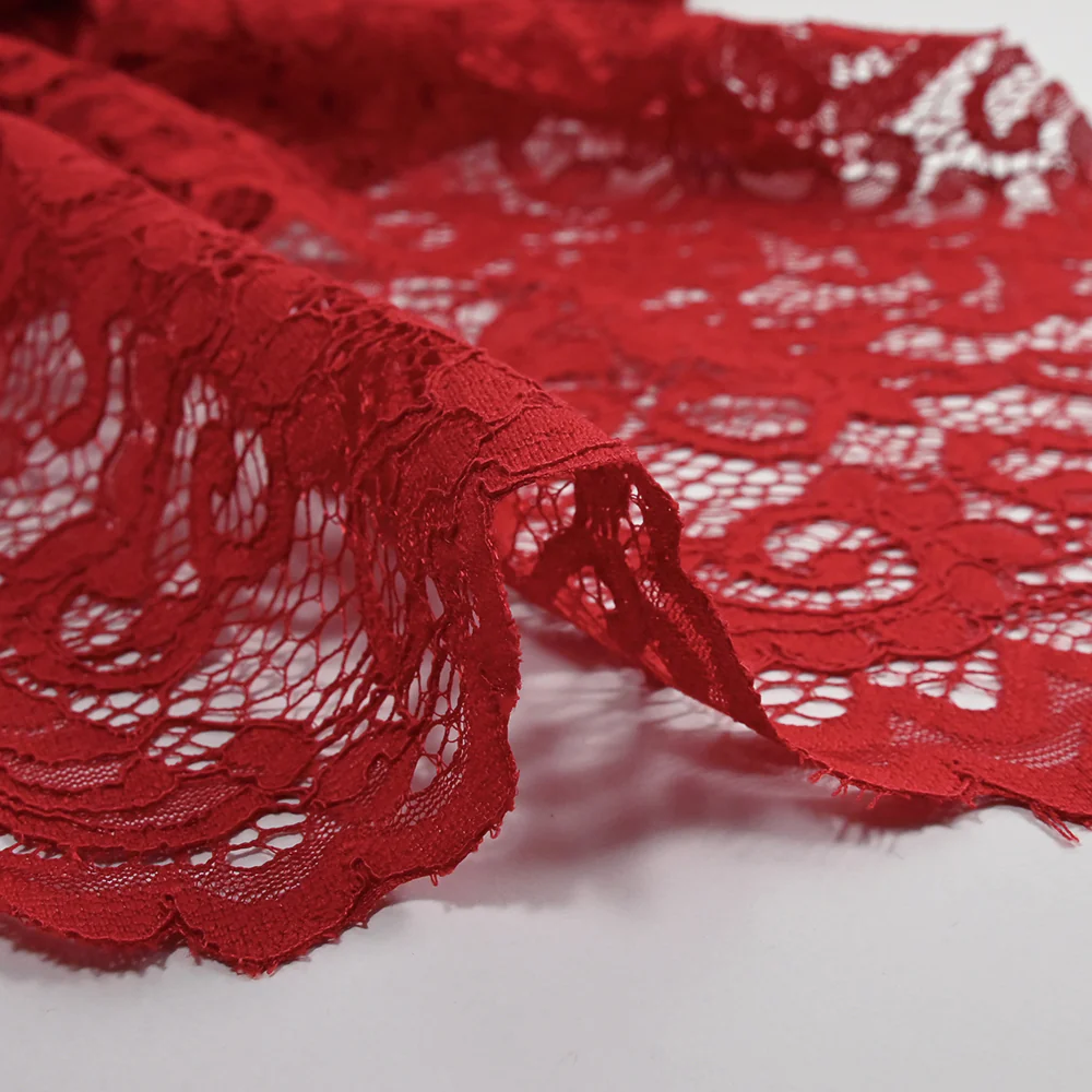 Dentelle festonnée Judith rouge - Image 7