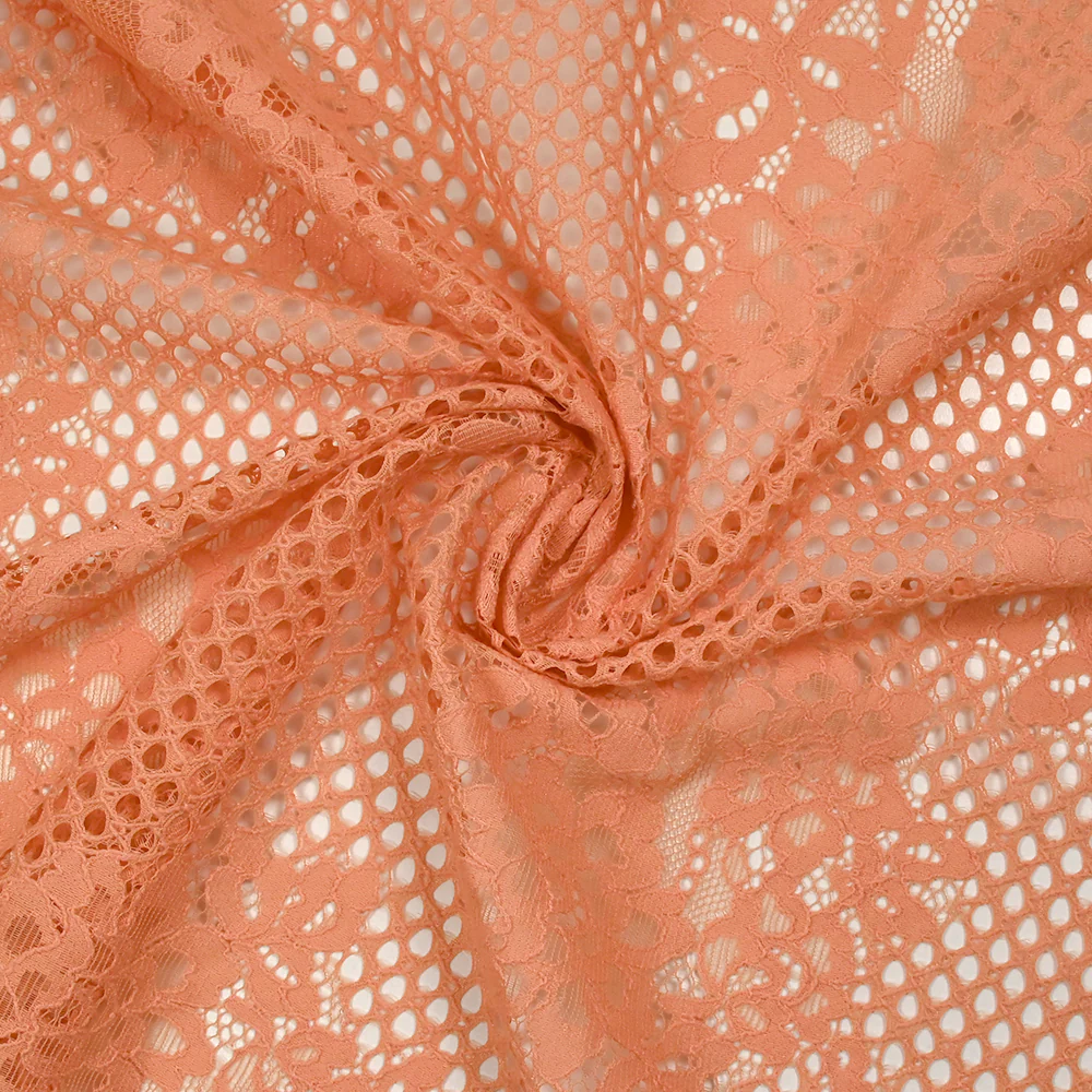 Dentelle polyester Joséphine pêche - Image 2