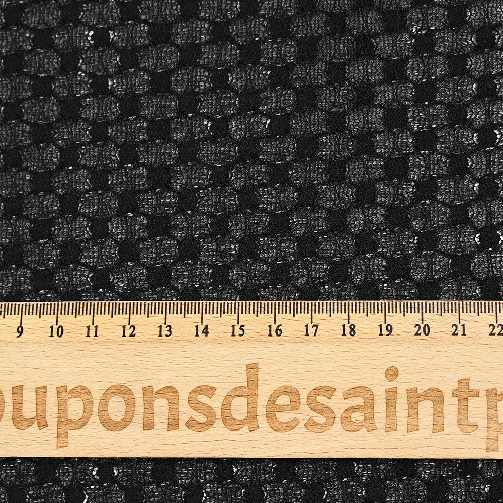 Dentelle polyester pois Martha noir - Image 3