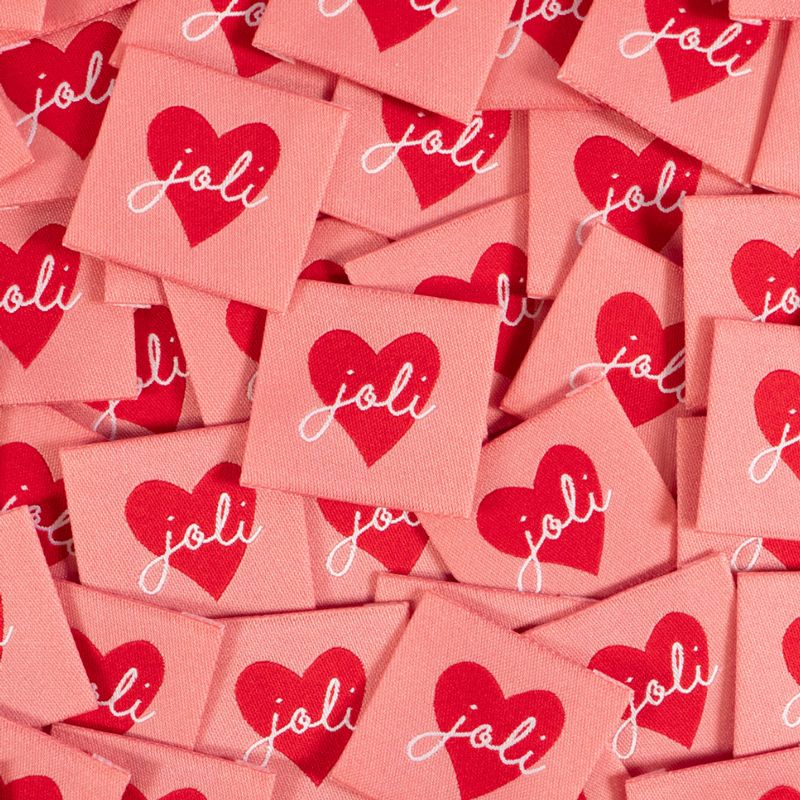 Étiquettes tissées "Joli Coeur" x 5