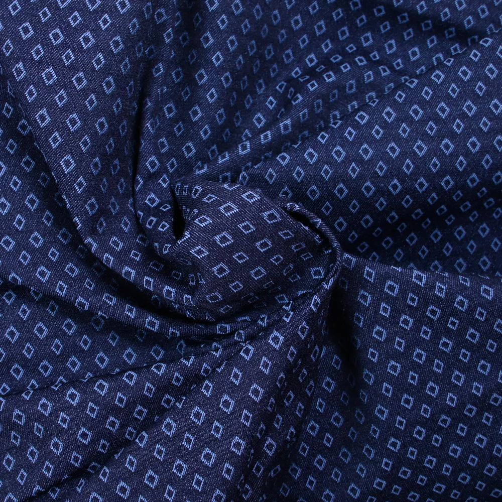 Jacquard polyviscose losange fond marine - Image 2