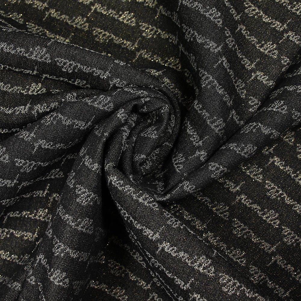 Jean's coton jacquard écriture lurex doré - Image 2