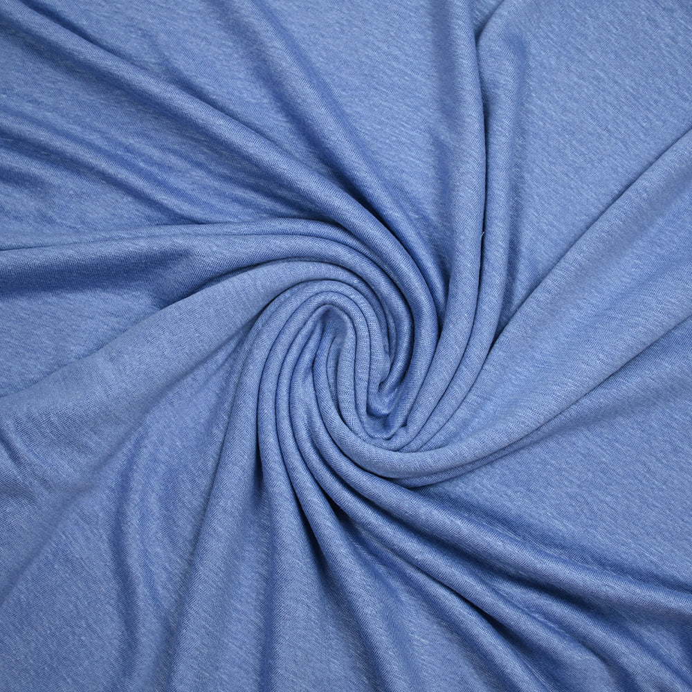 Jersey 100% lin flammé bleu barbeau - Image 2