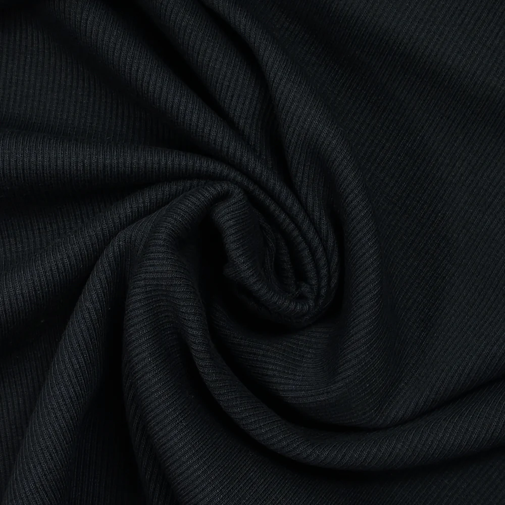 Jersey de coton côtelé bleu sombre - Image 2