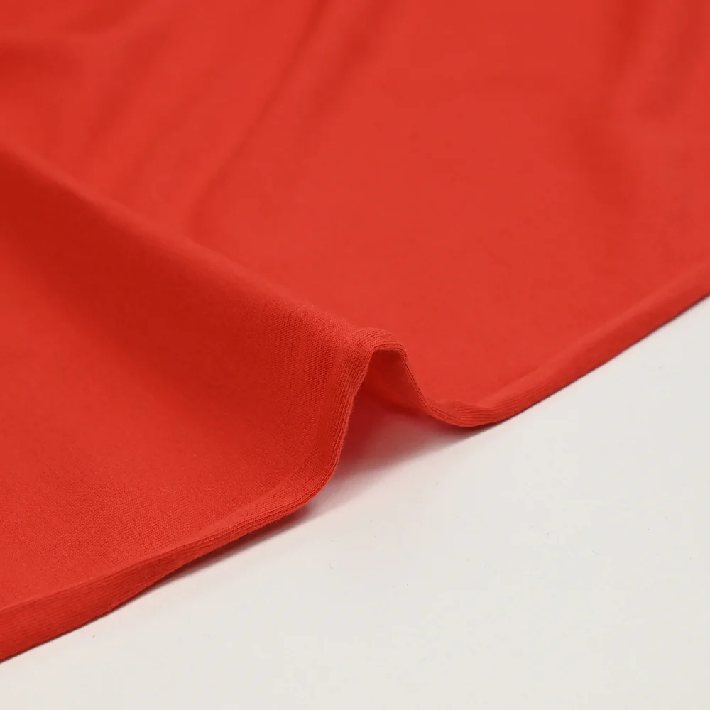 Jersey de coton fin flammé rouge vermeil - Image 4