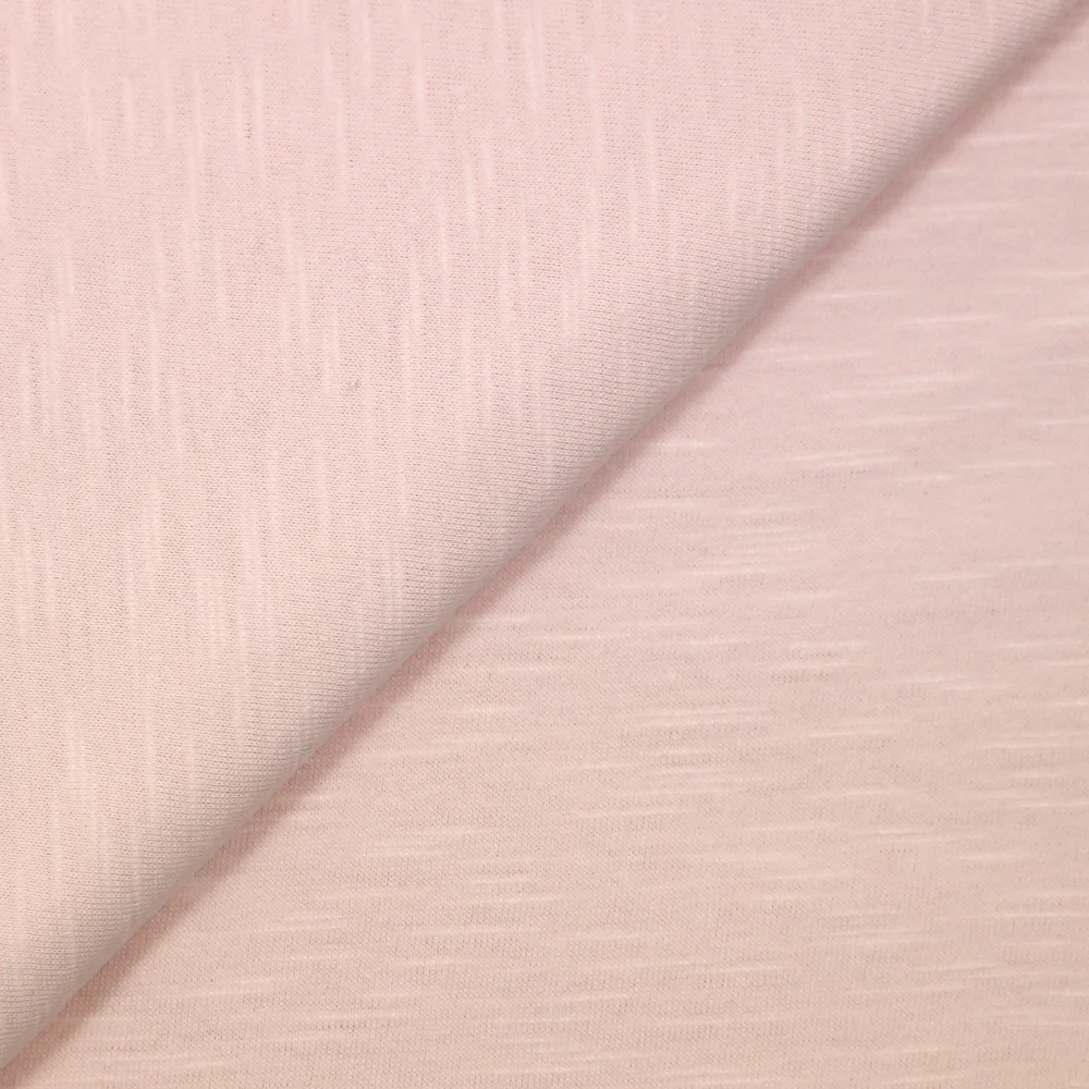 Jersey de coton flammé lait fraise