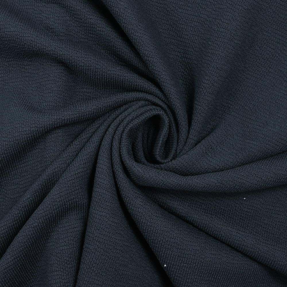 Jersey de coton texturé bleu marine - Image 2