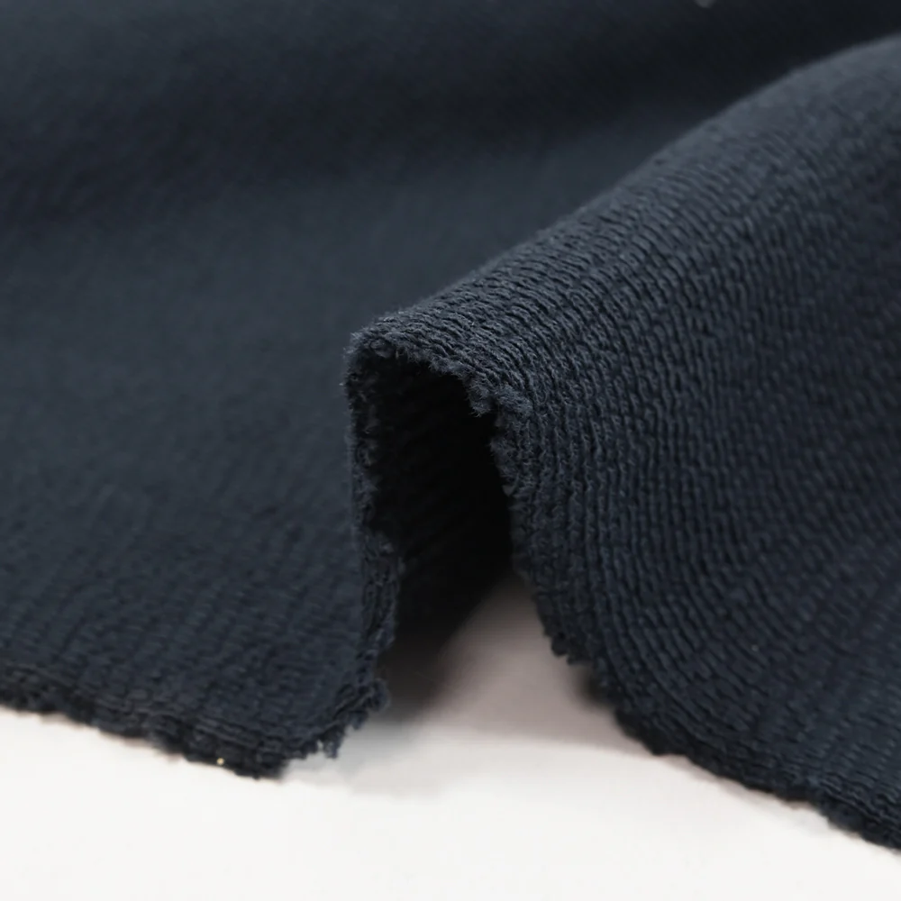 Jersey de coton texturé bleu marine - Image 4