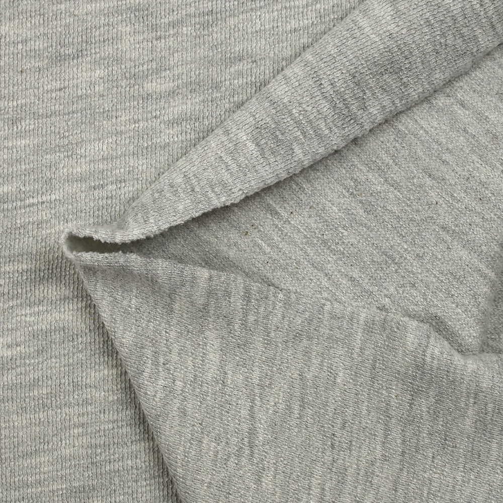 Jersey de coton texturé gris clair chiné - Image 3