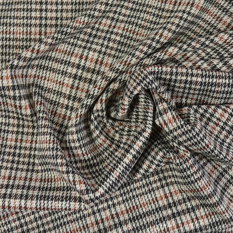 Jersey prince de galles marron et noir lurex - Image 2