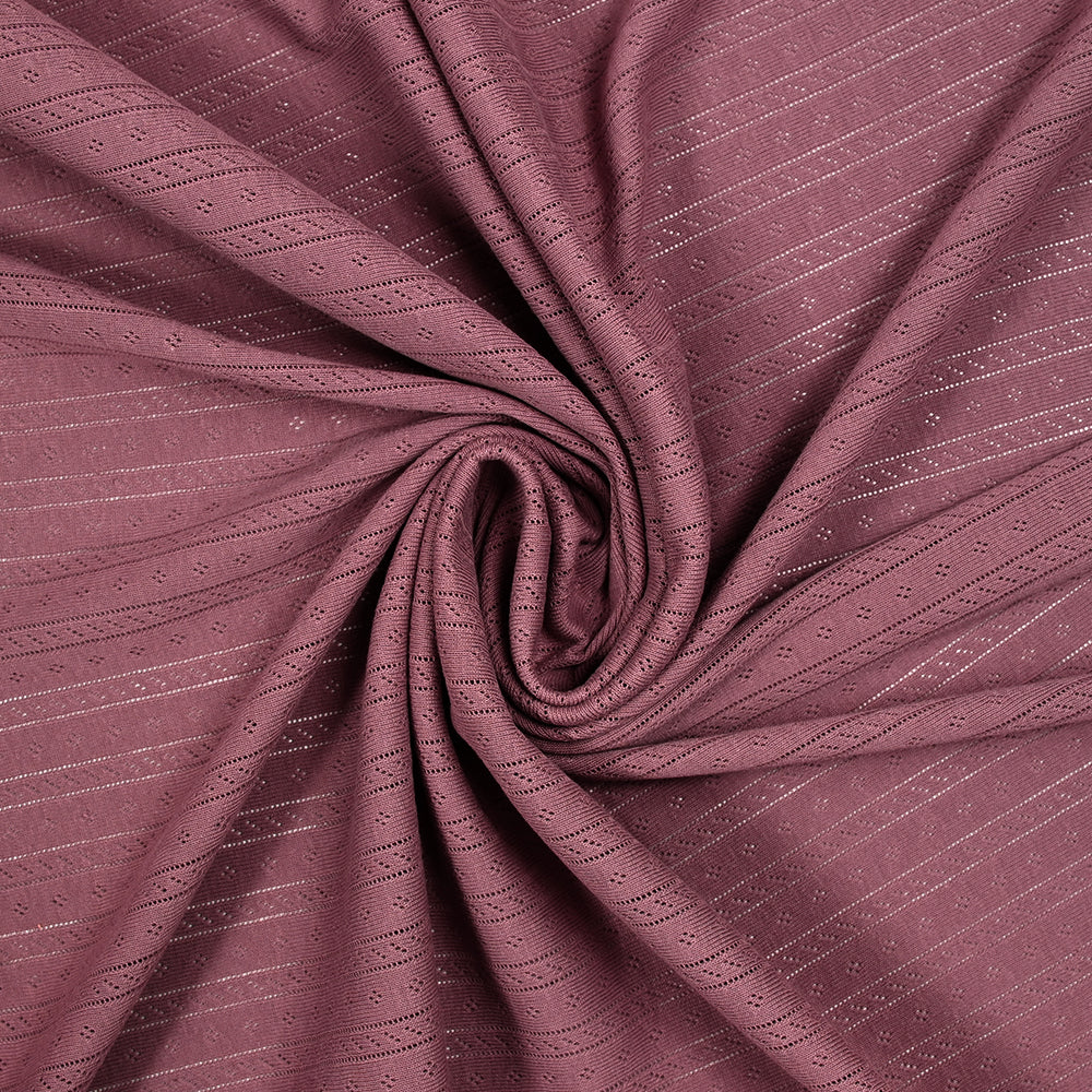 Jersey pointelle 100% coton prune - Image 2