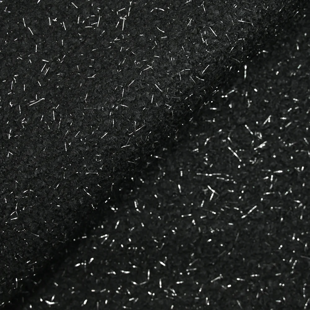 Lainage bouclette lurex noir