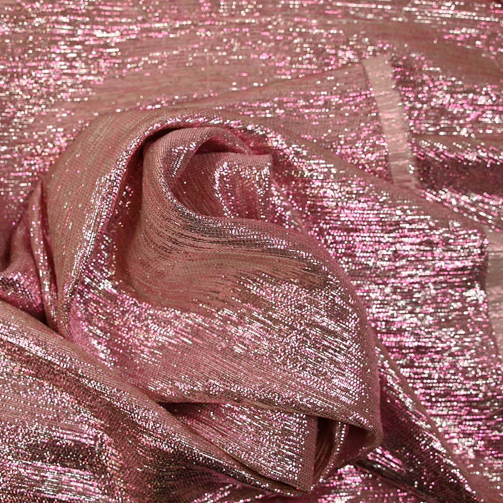 Lamé de soie rose flamingo - Image 2