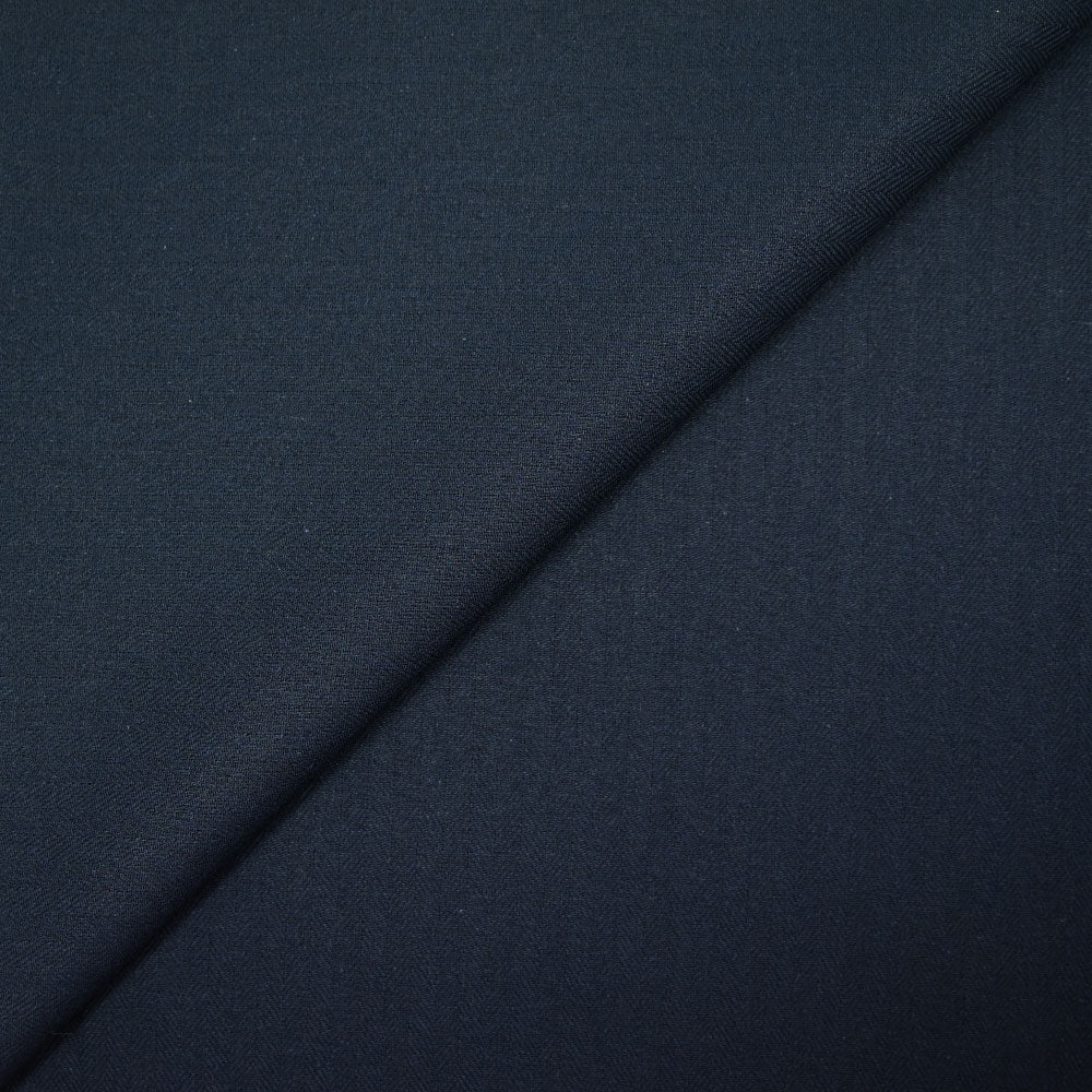 Lin et coton uni chevron bleu marine