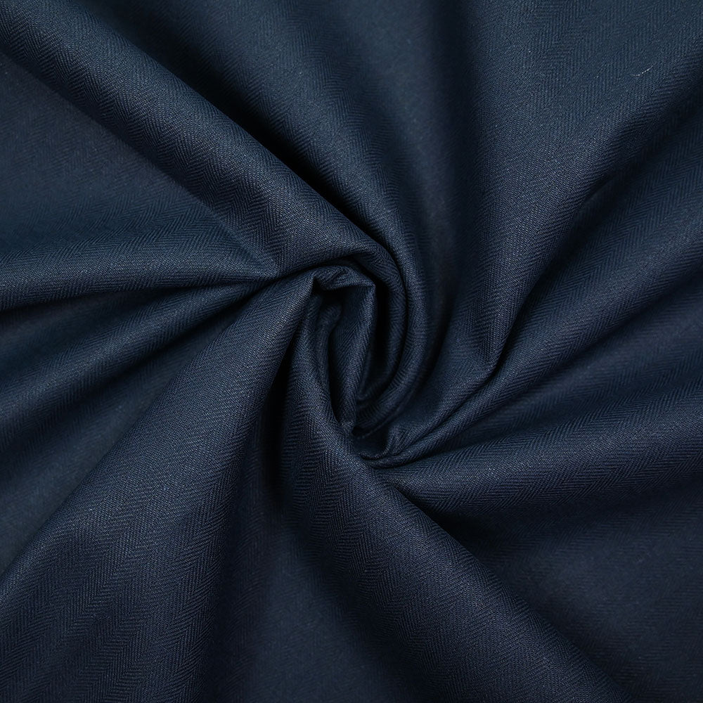 Lin et coton uni chevron bleu marine - Image 2