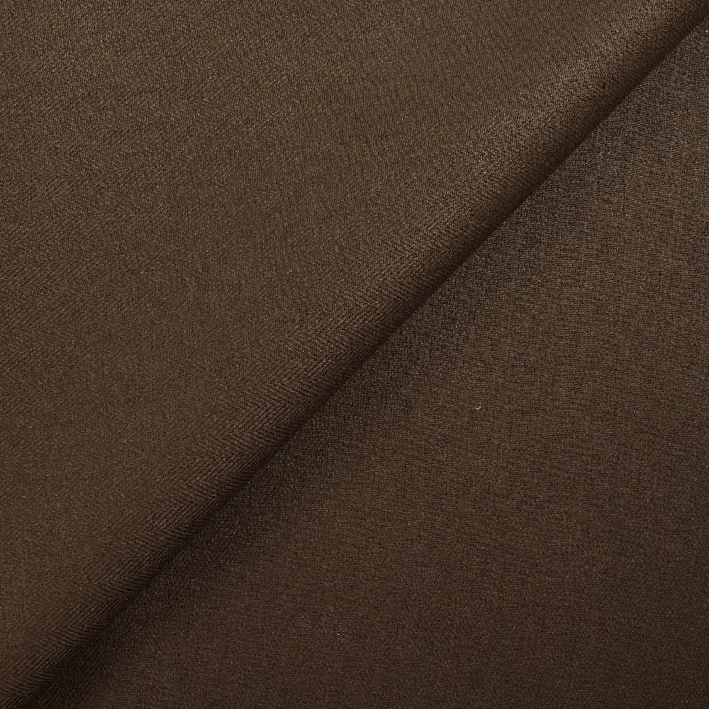 Lin et coton uni chevron marron