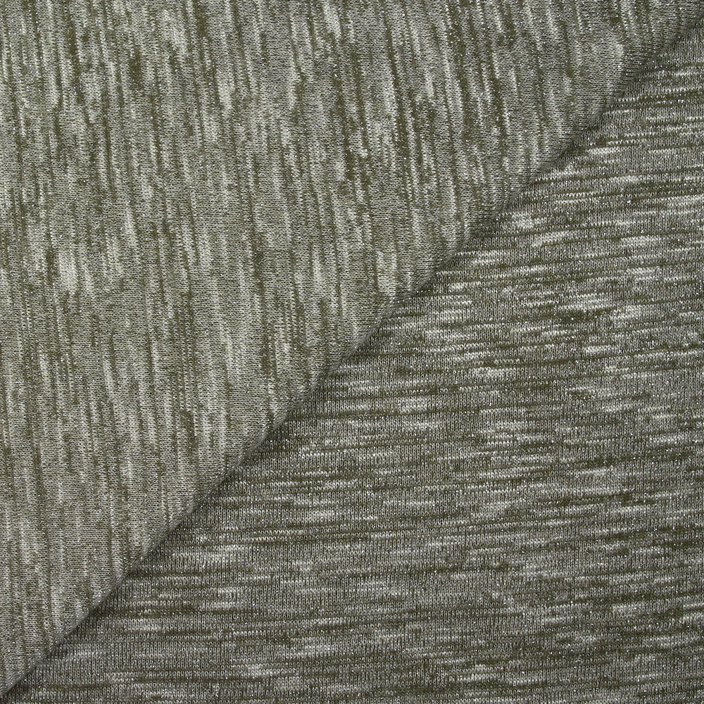 Maille chinée Elisa lurex argent fond kaki