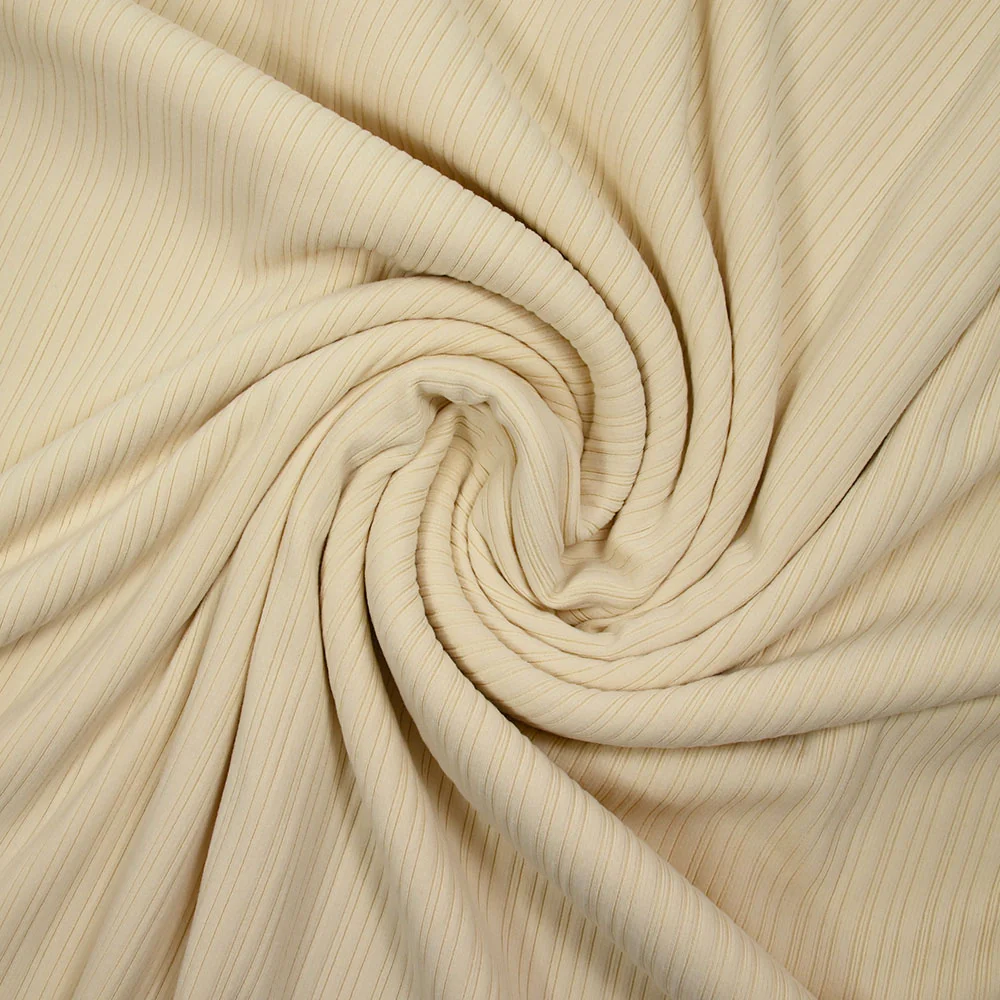 Maille côtelée fine polycoton écru - Image 2