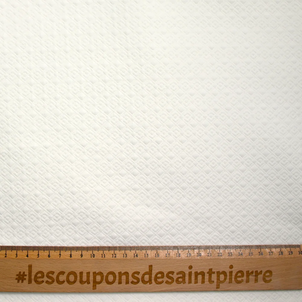 Maille fantaisie losange blanc - Image 3