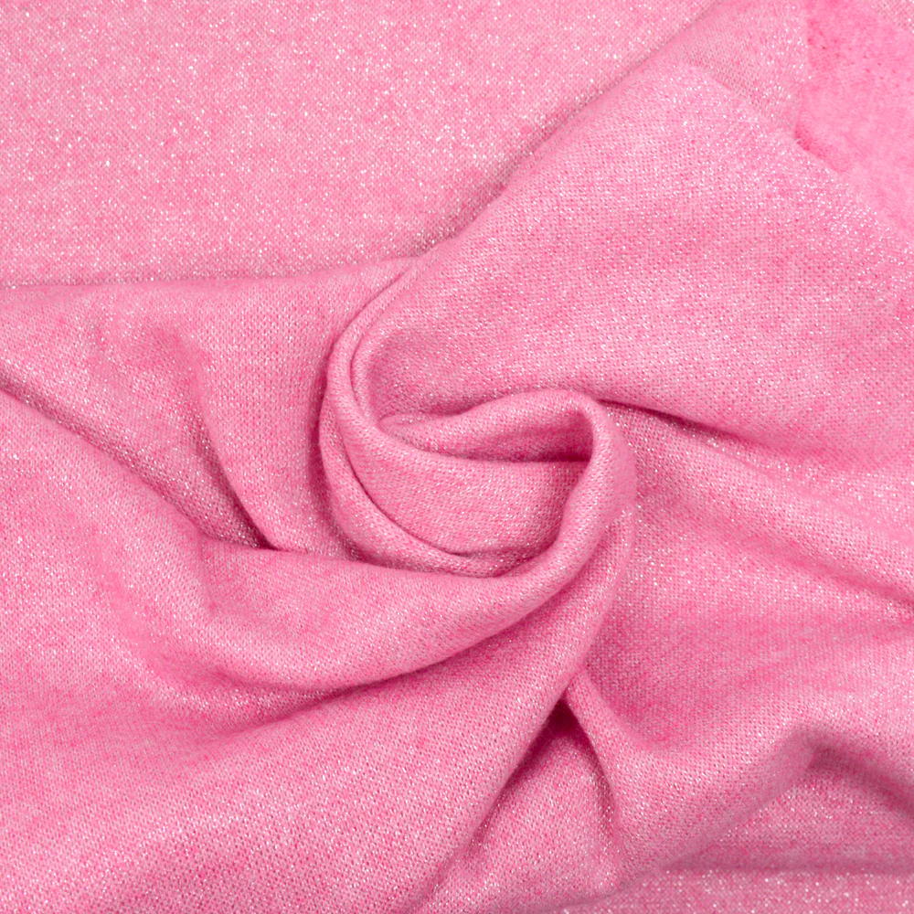 Maille Iris lurex fond rose hibiscus - Image 2