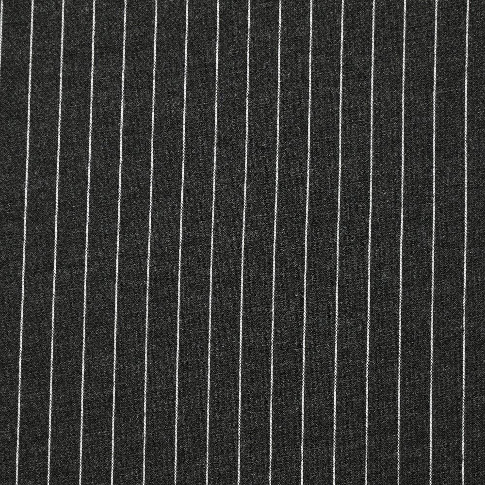 Maille Milano polyviscose fine rayure 8 mm fond anthracite - Image 5
