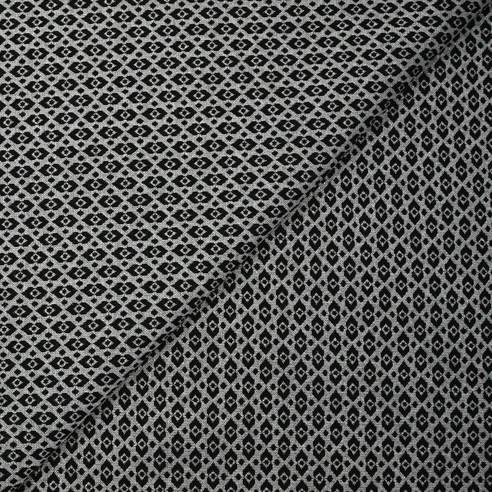 Maille Milano polyviscose Lurex émeraude royale gris