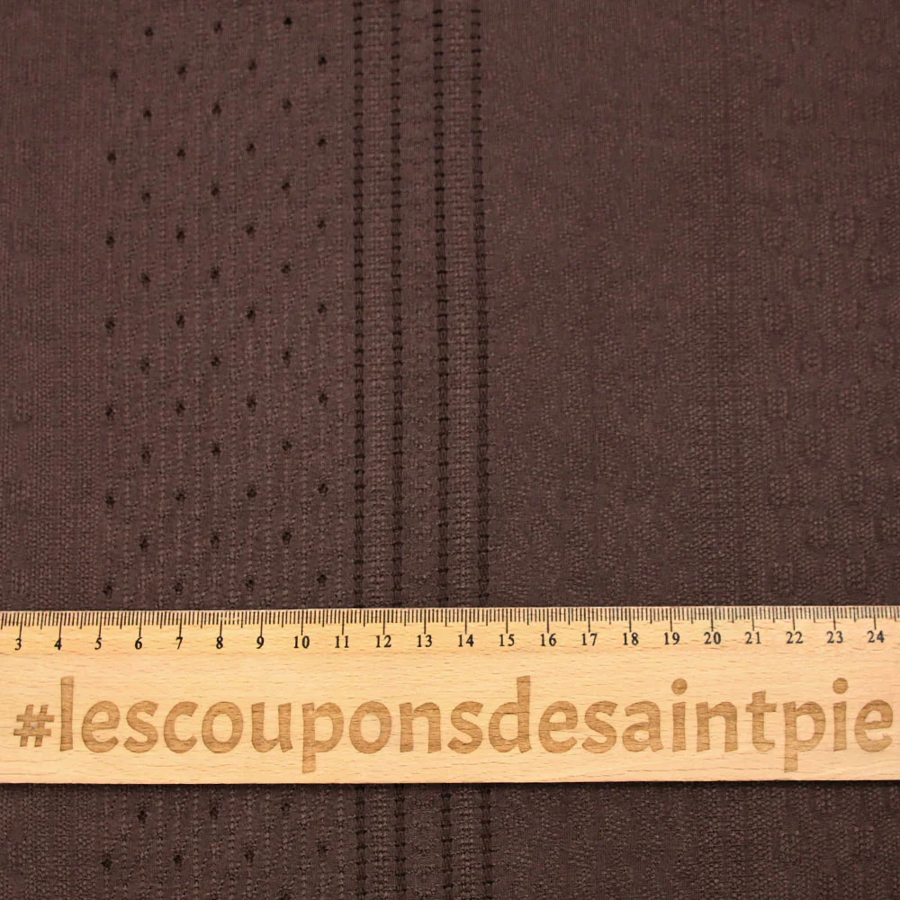 Maille polyester Paula ajourée et texturée marron - Image 3