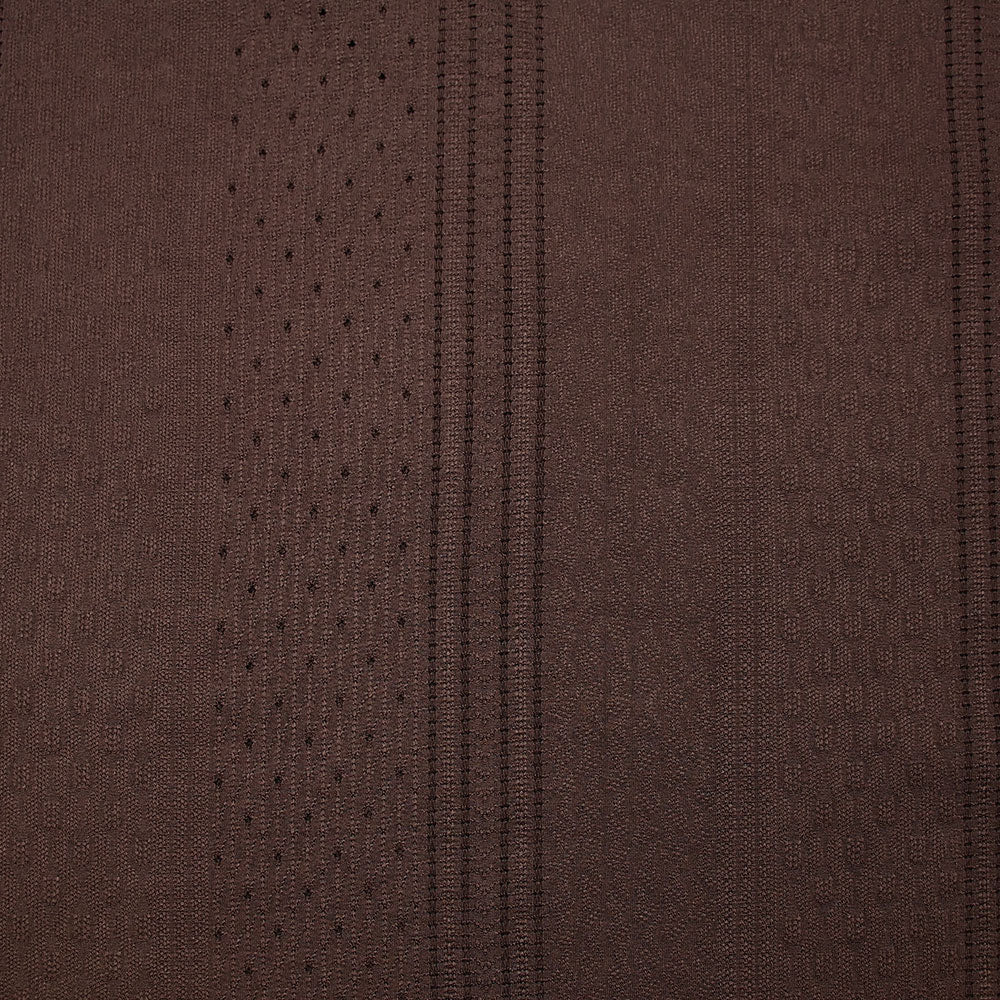 Maille polyester Paula ajourée et texturée marron - Image 4