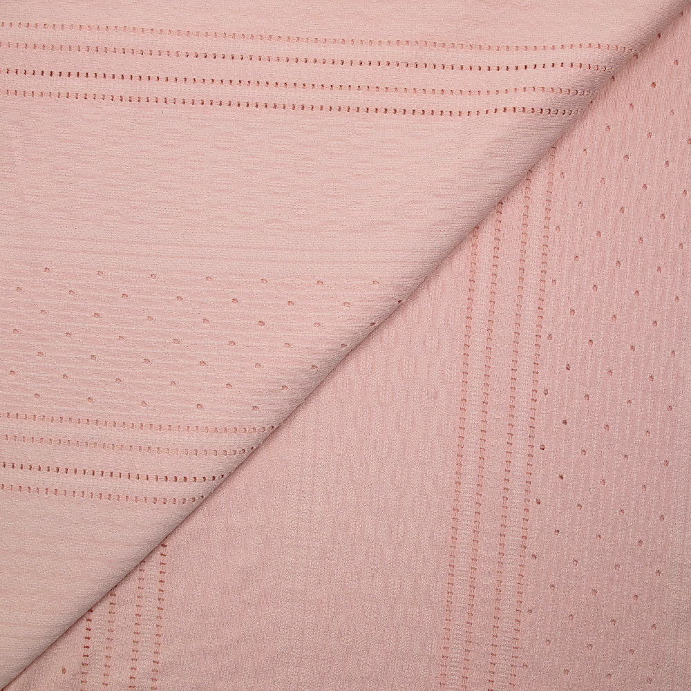 Maille polyester Paula ajourée et texturée rose