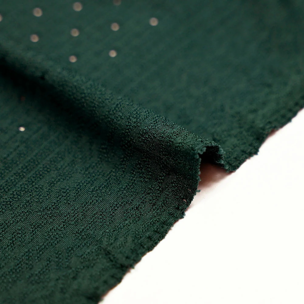 Maille polyester Paula ajourée et texturée vert forêt - Image 6