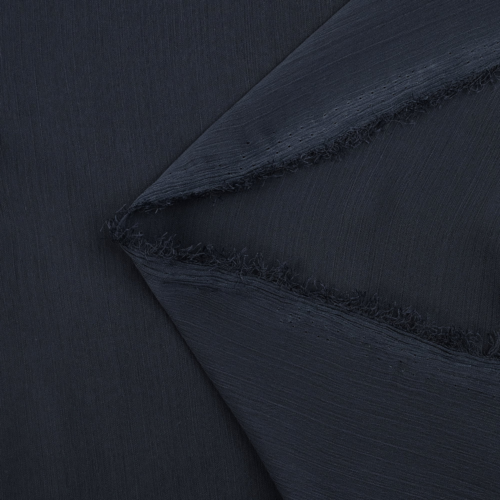 Mousseline crinkle bleu marine - Image 3