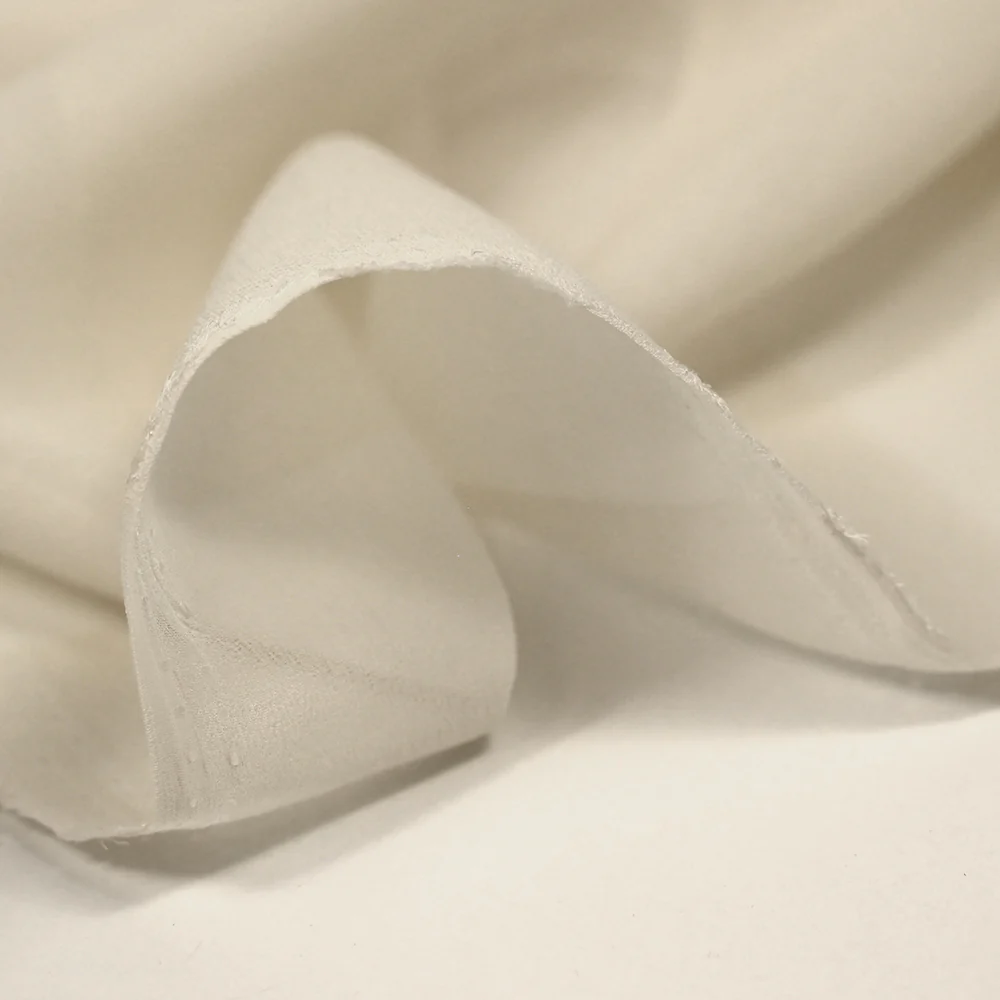 Mousseline de soie sergée blanc cassé - Image 5