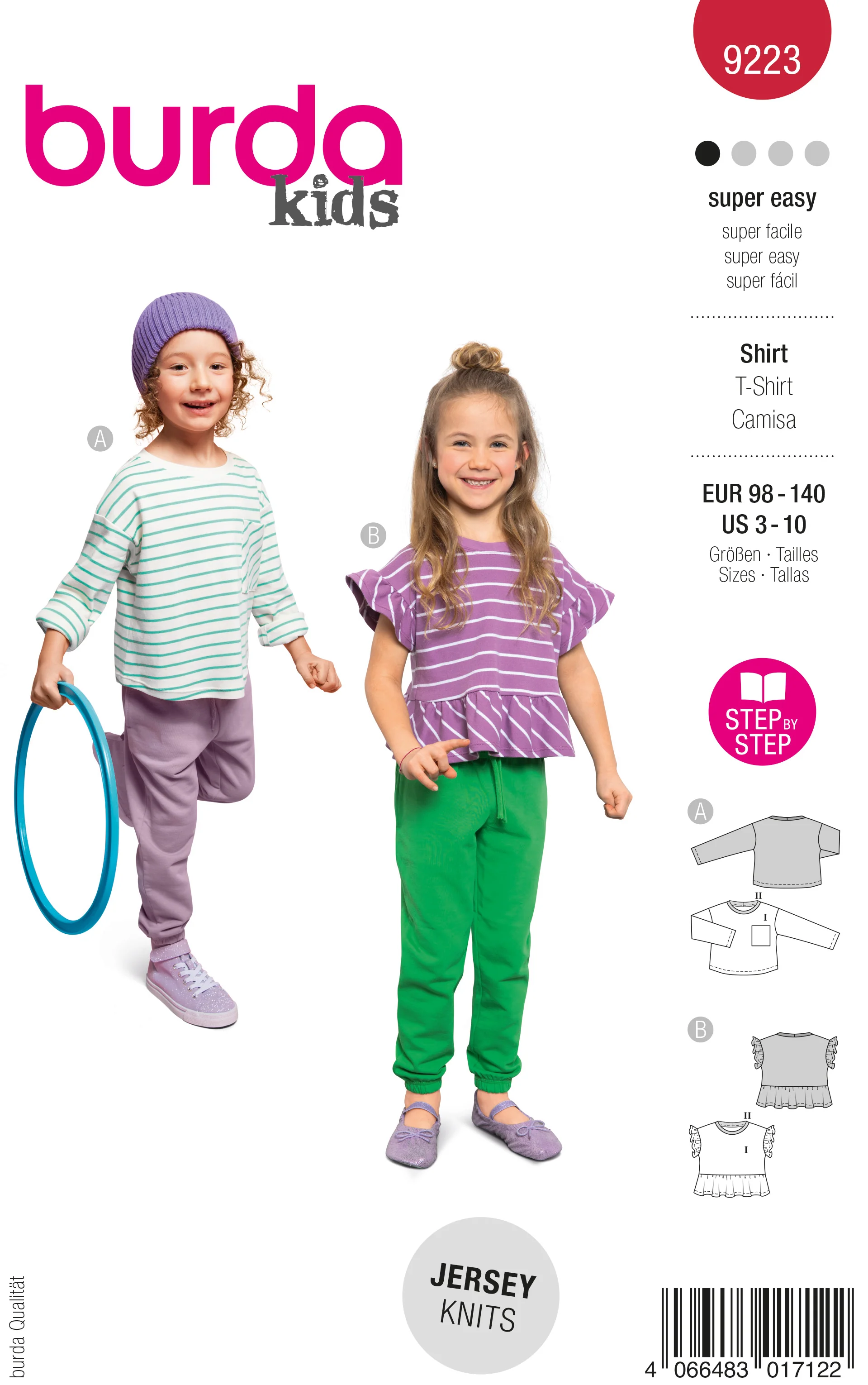Patron Burda Enfant n°9223 : T-shirt
