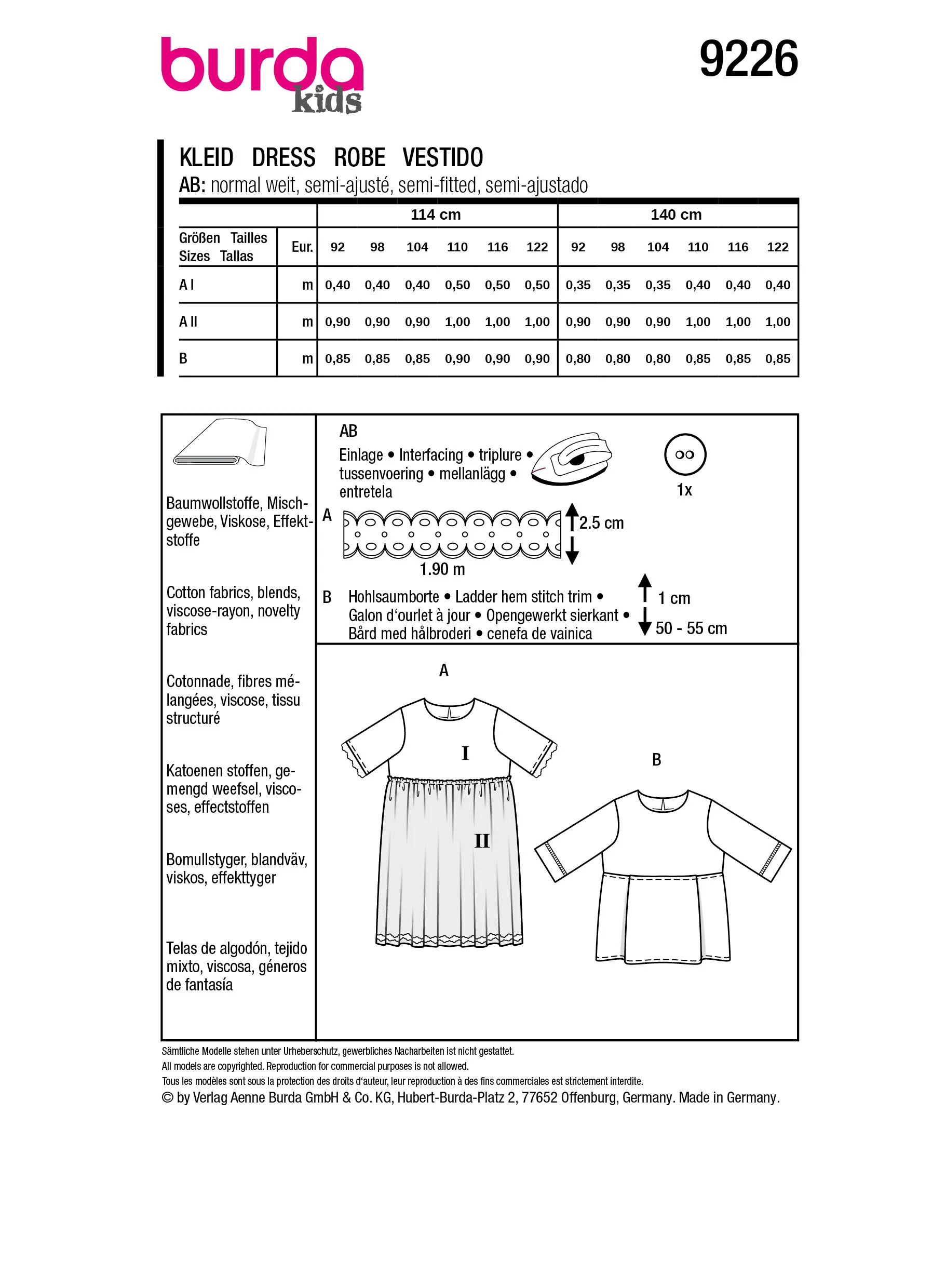 Patron Burda Enfant n°9226 : Robe & Haut - Image 7