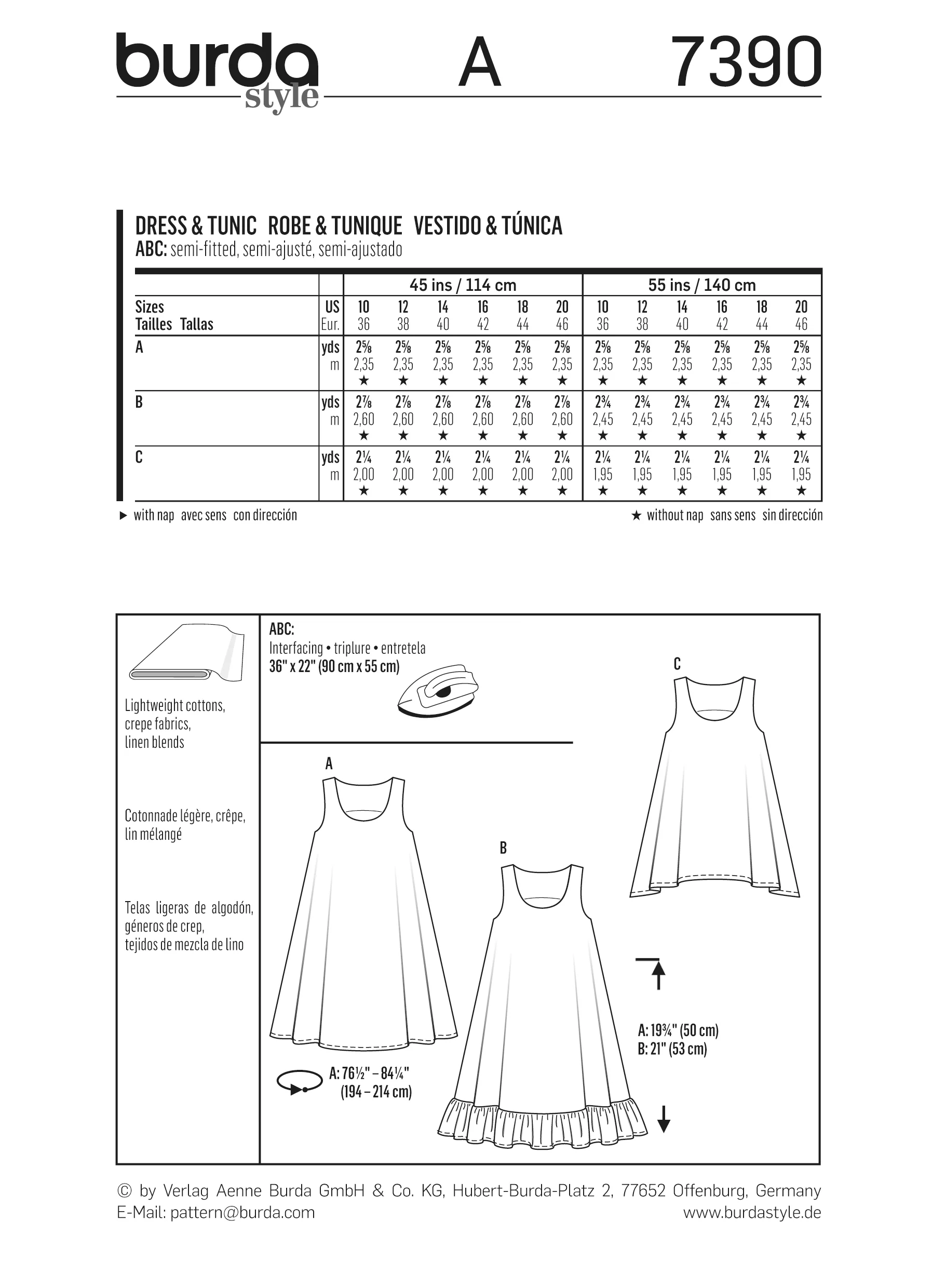 Patron n°: 7390 Robe, tunique - Image 7